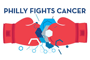 philly fights cancer logo with two red gloves punching cancer